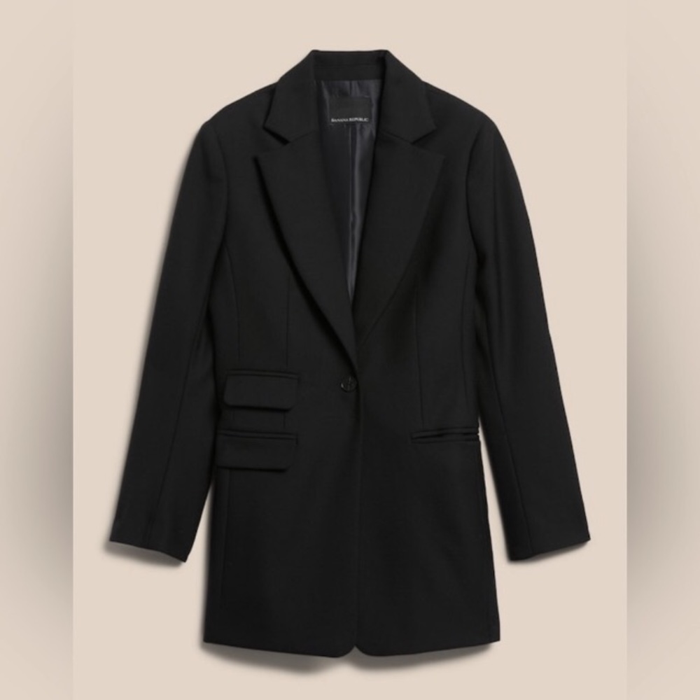 NWT! Banana Republic Black Lido Sculpted Wool Blazer - Multiple Sizes 💙 - Picture 7 of 8